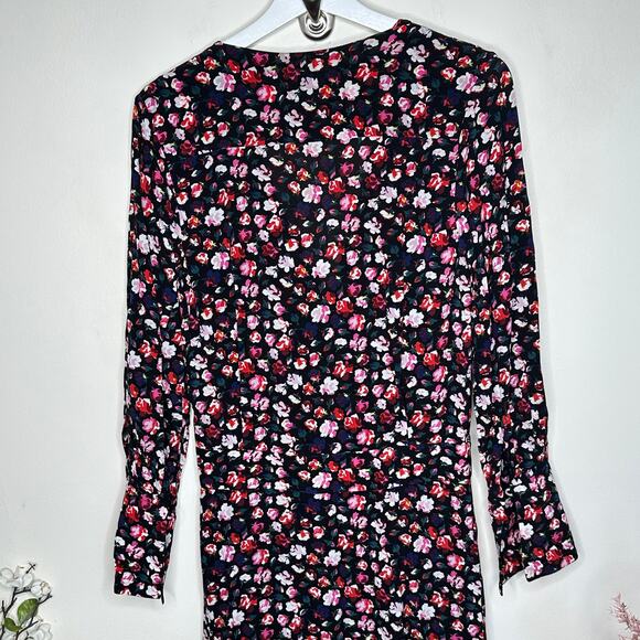 EQUIPMENT Femme Neema Floral Maxi Dress Black Red Pink Sz 4 {3H31} - Picture 4 of 7